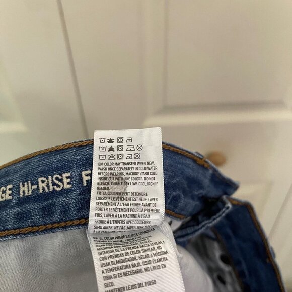 American Eagle Distressed Button Fly Cut Off Vintage Hi-Rise Festival Jean Short - Picture 6 of 11